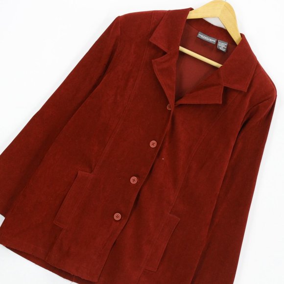 Vintage Notations Clothing Co Shirt Women's Red Button Down Long Sleeve Size M - Picture 3 of 7